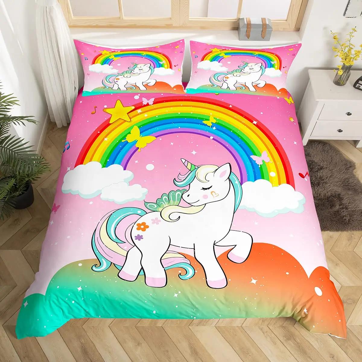 Homewish pehme mikrofiber voodipesu 240 x 260 cm, unicorn