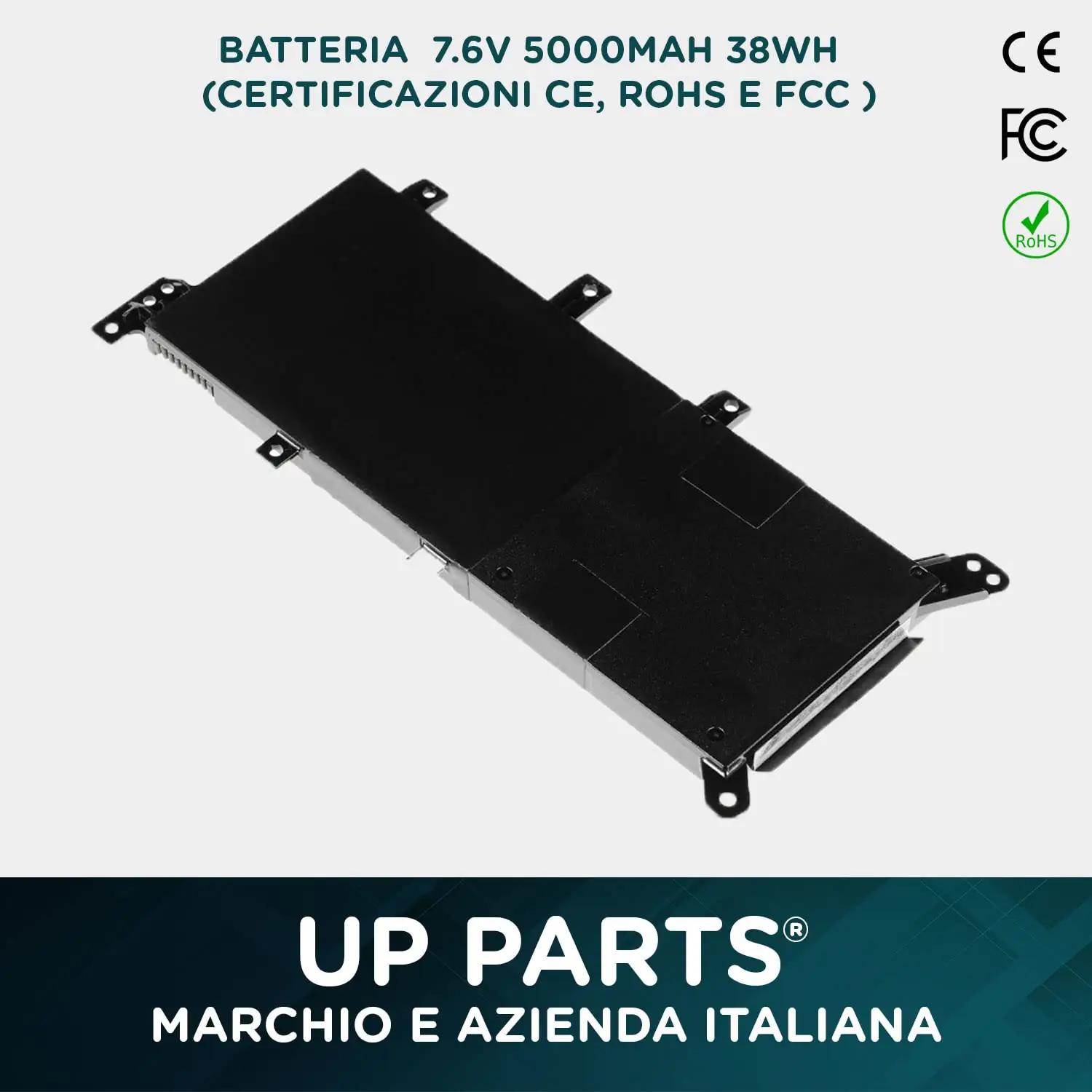 UP PARTS sülearvutiaku 5000 mAh – vastupidav asendus C21N1347 – pakend ja tarvikud