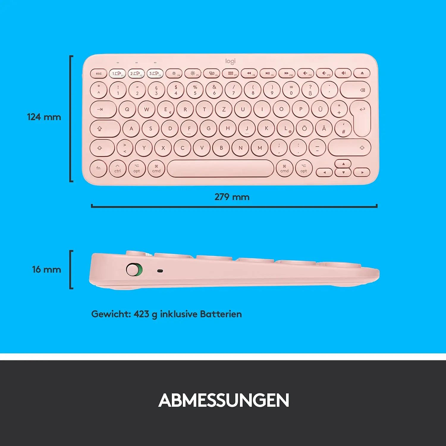 Logitech roosa kompaktne traadita klaviatuur — mugav ja stiilne – pilt 9