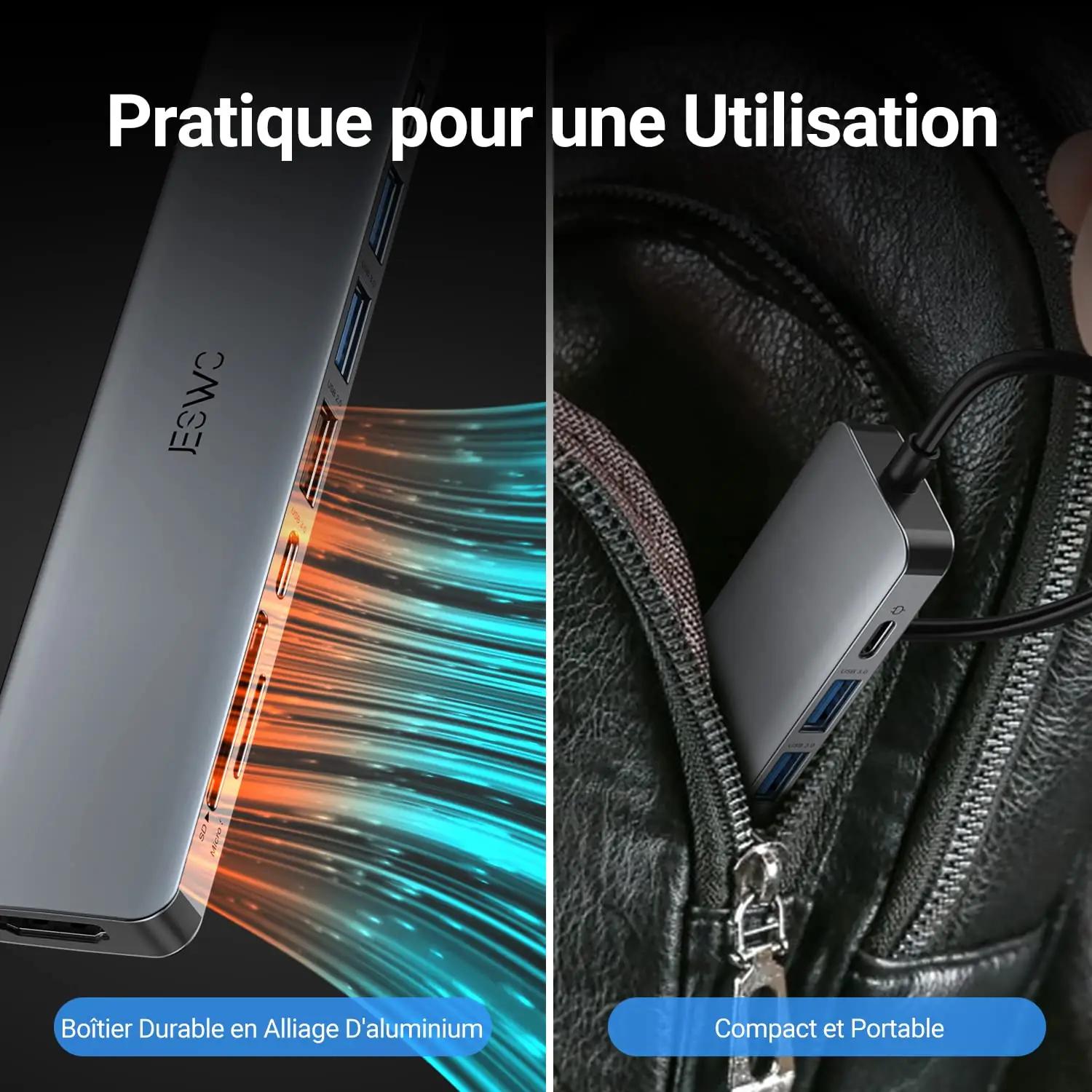 JESWO praktiline USB-C hub — kompaktne laadimis- ja – pilt 7