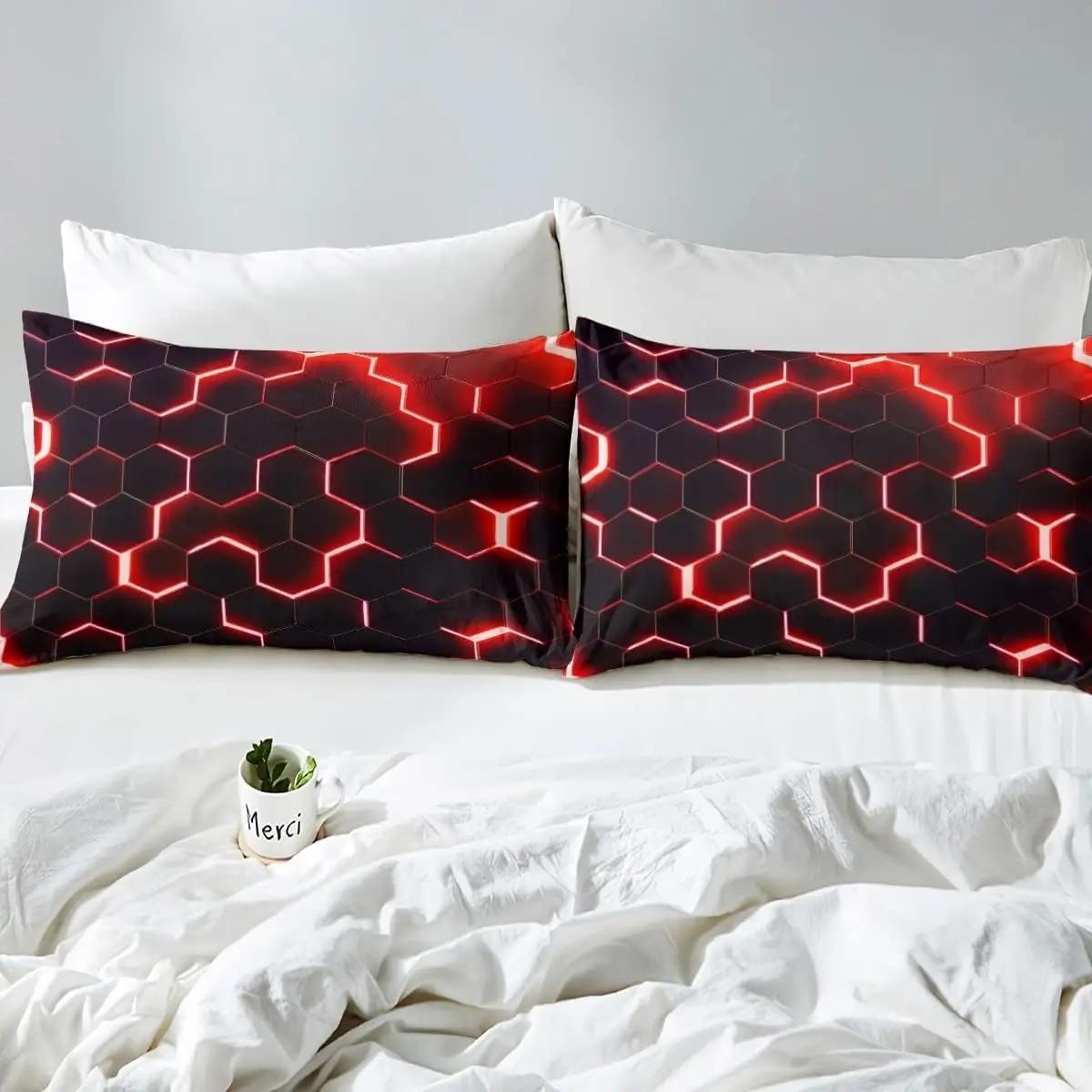 Homewish modernne lastevoodipesu 140×200 cm punane-must – kasutusnäide