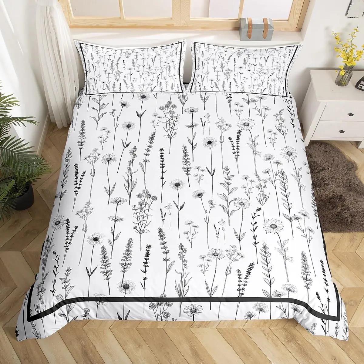 Homewish pehme mikrofiber voodipesu 140×200 cm lilleline disain