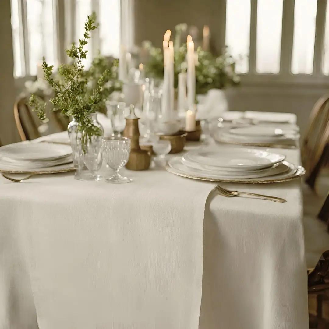 Cuore di lino elegantne linane laualiin 50×150 cm – sobib kingiks – kasutusnäide
