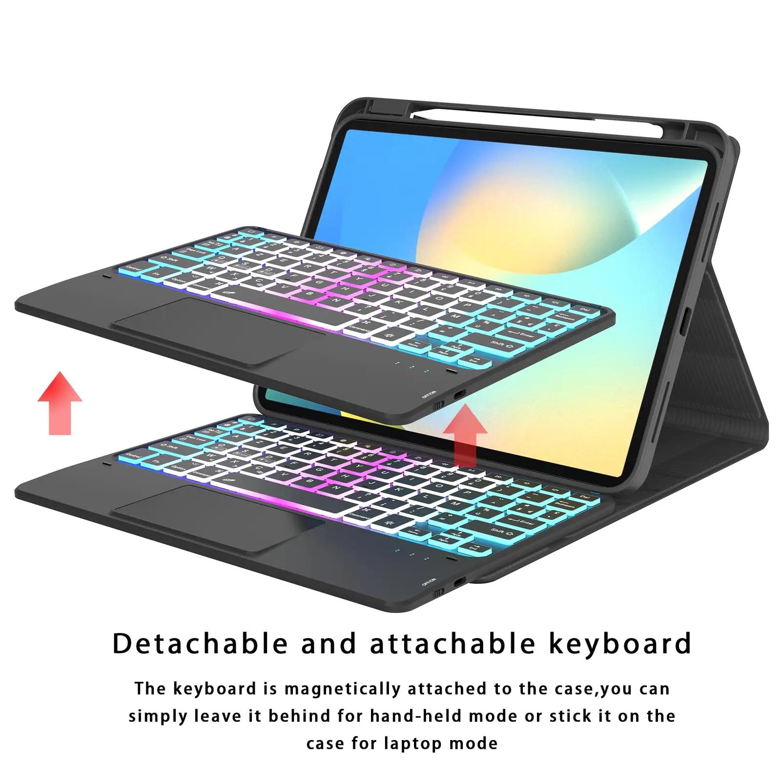 VANKEYPAD stiilne klaviatuur iPadile – valgustus ja touchpad – kasutusnäide