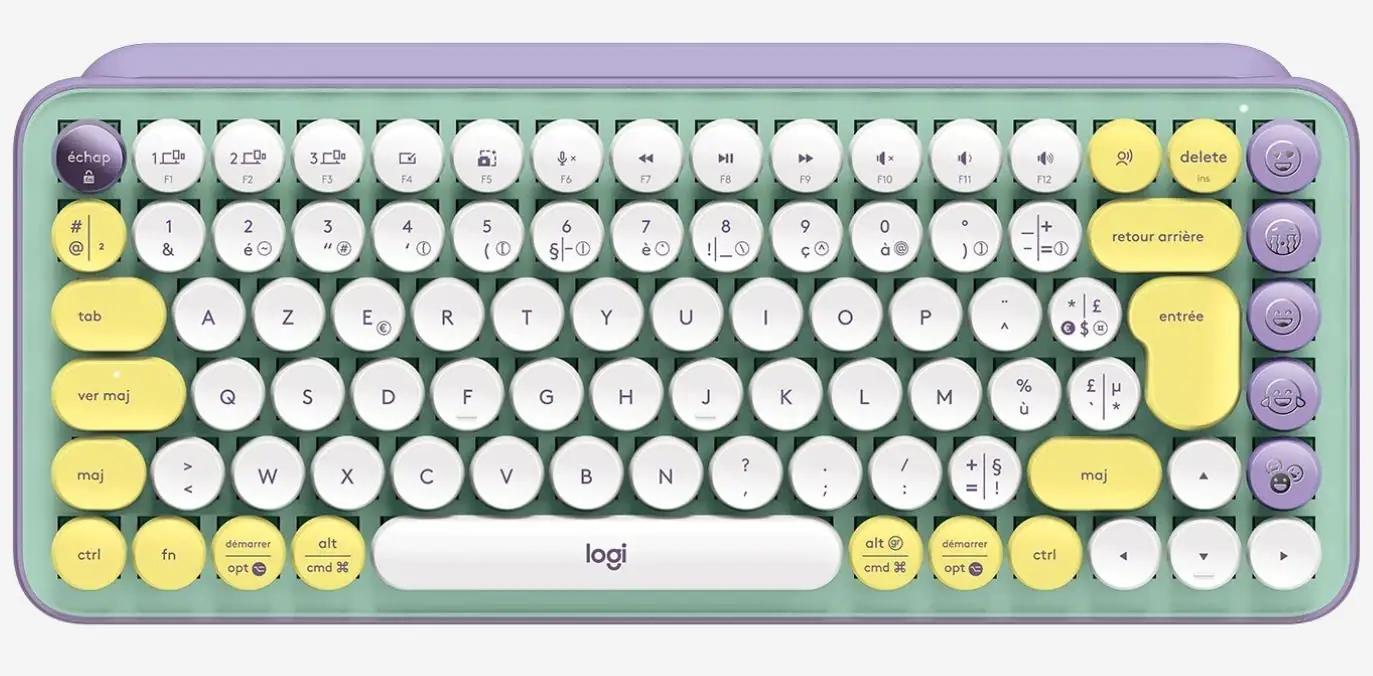 Logitech stiilne mehaaniline klaviatuur – erksad emoji-nupud