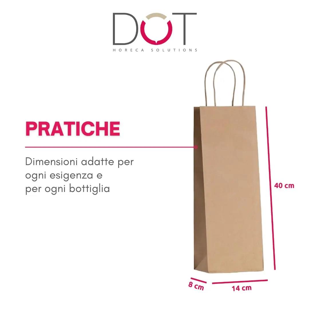 DOT Horeca Solutions kraftpaberist veini kinkekott 14×8×40cm – lisavaade