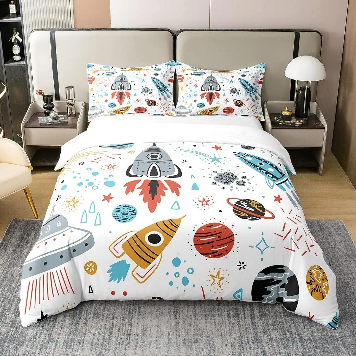 Homewish ökoloogiline voodipesu 140×200 cm laste kosmosemotiiv