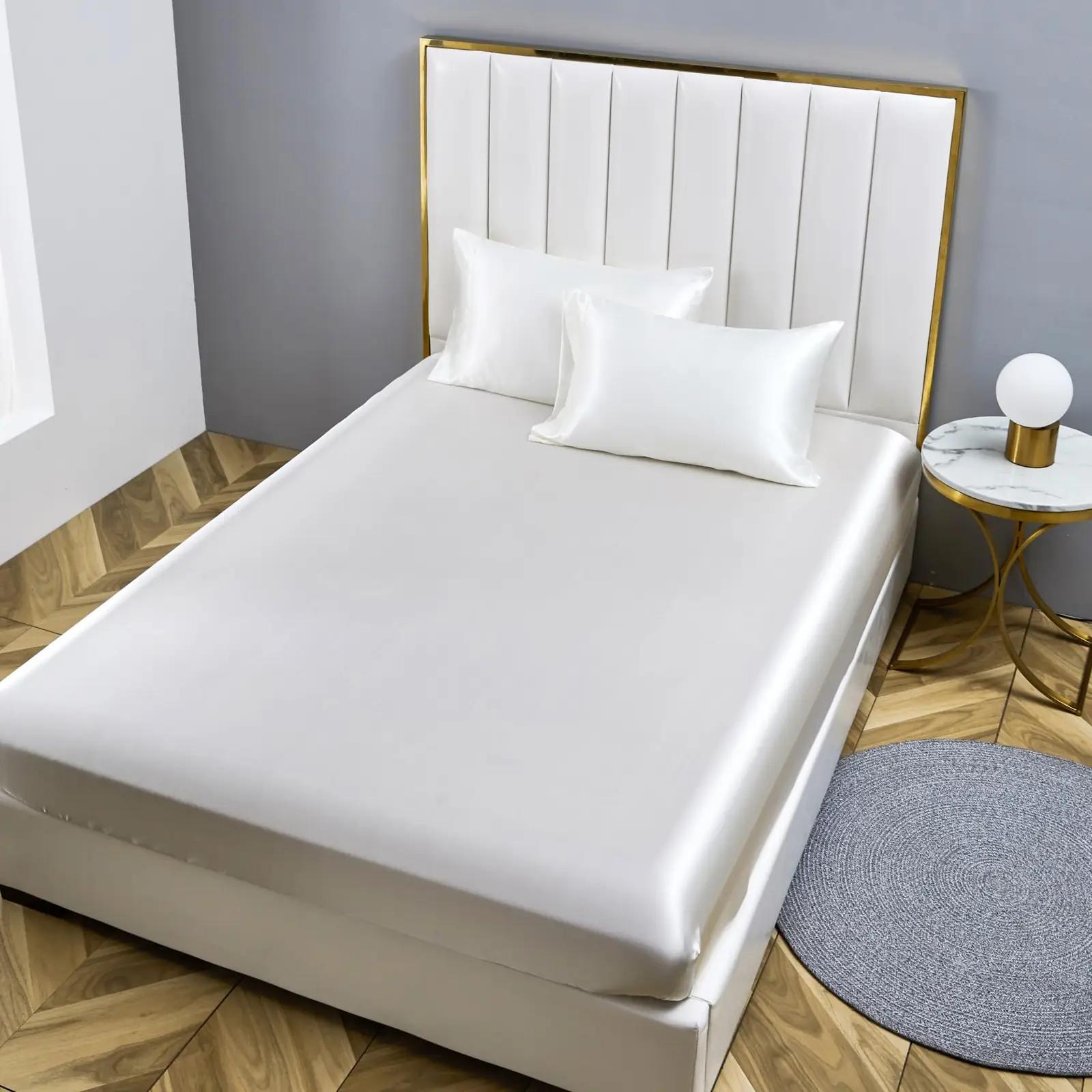 YASMENG satiinist luksuslik 160×200 cm voodilina – siidine tunne – detailne vaade
