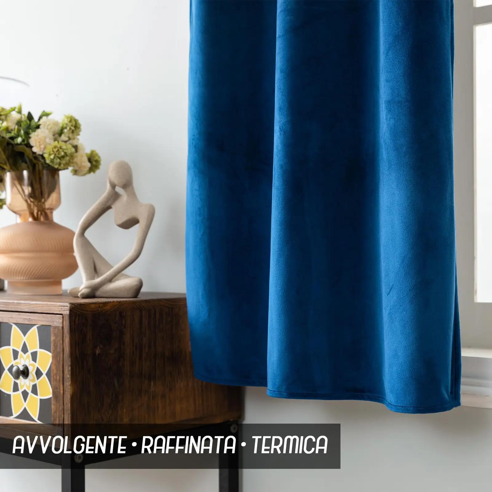 GIRASOLE HOME termokardin sinine — stiilne valgukontroll – kasutusnäide