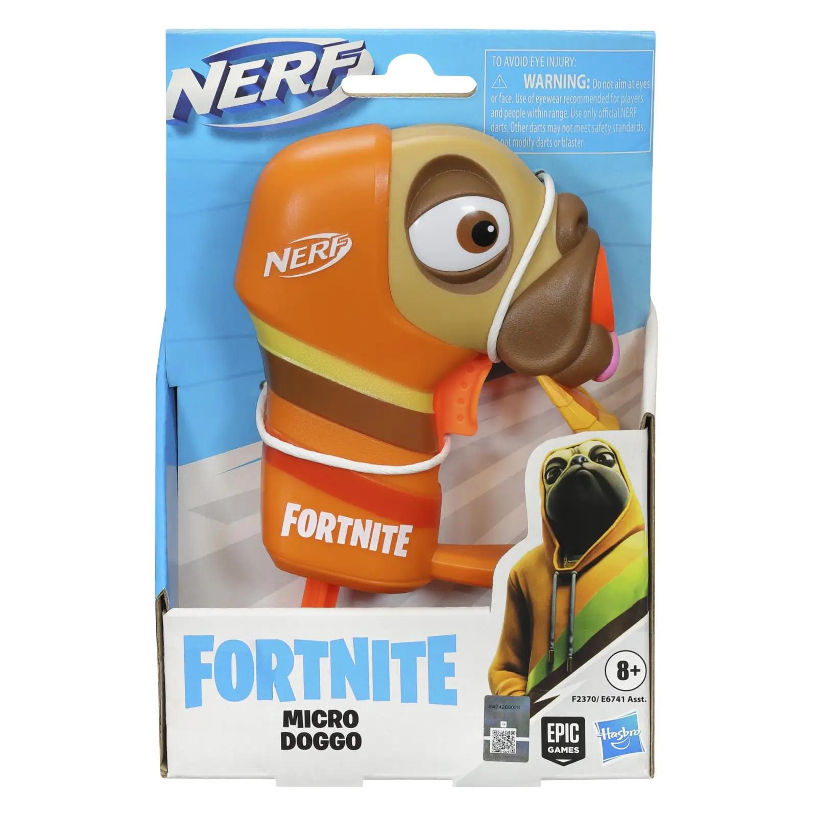 NERF mänguline Micro Doggo blaster — kerge ja vastupidav – pakend ja tarvikud