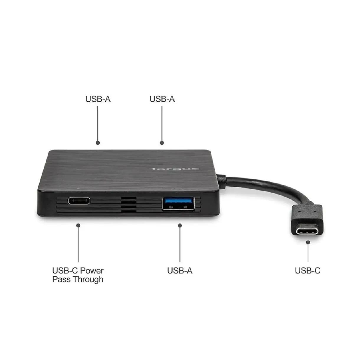 Targus USB-C hub – kompaktne 3x USB‑A ja 1x USB‑C toide – pilt 7