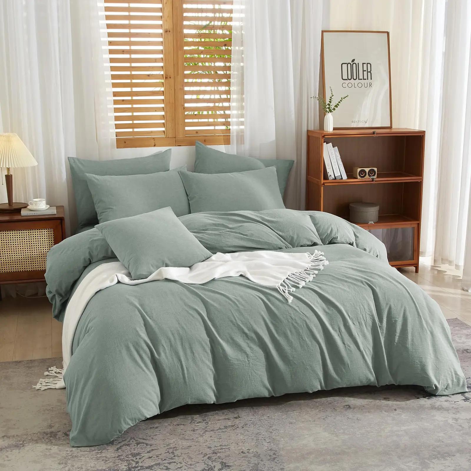 YASMENG linane voodipesu 220×240 cm – pehme ja hingav – pilt 9
