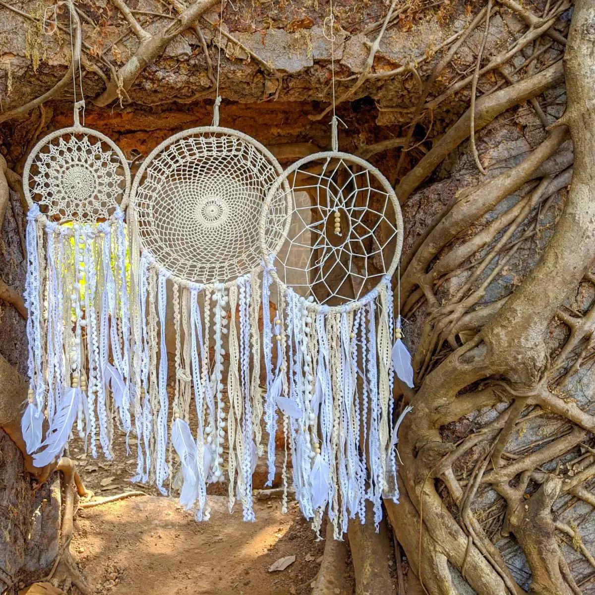 Mandala Life ART boheemlaslik puuvillane unenäopüüdja kingituseks – kasutusnäide