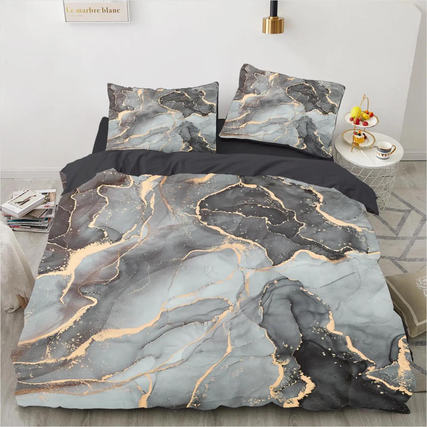 Gezu modernne mikrofibra voodipesu 140×200 cm – marmormuster