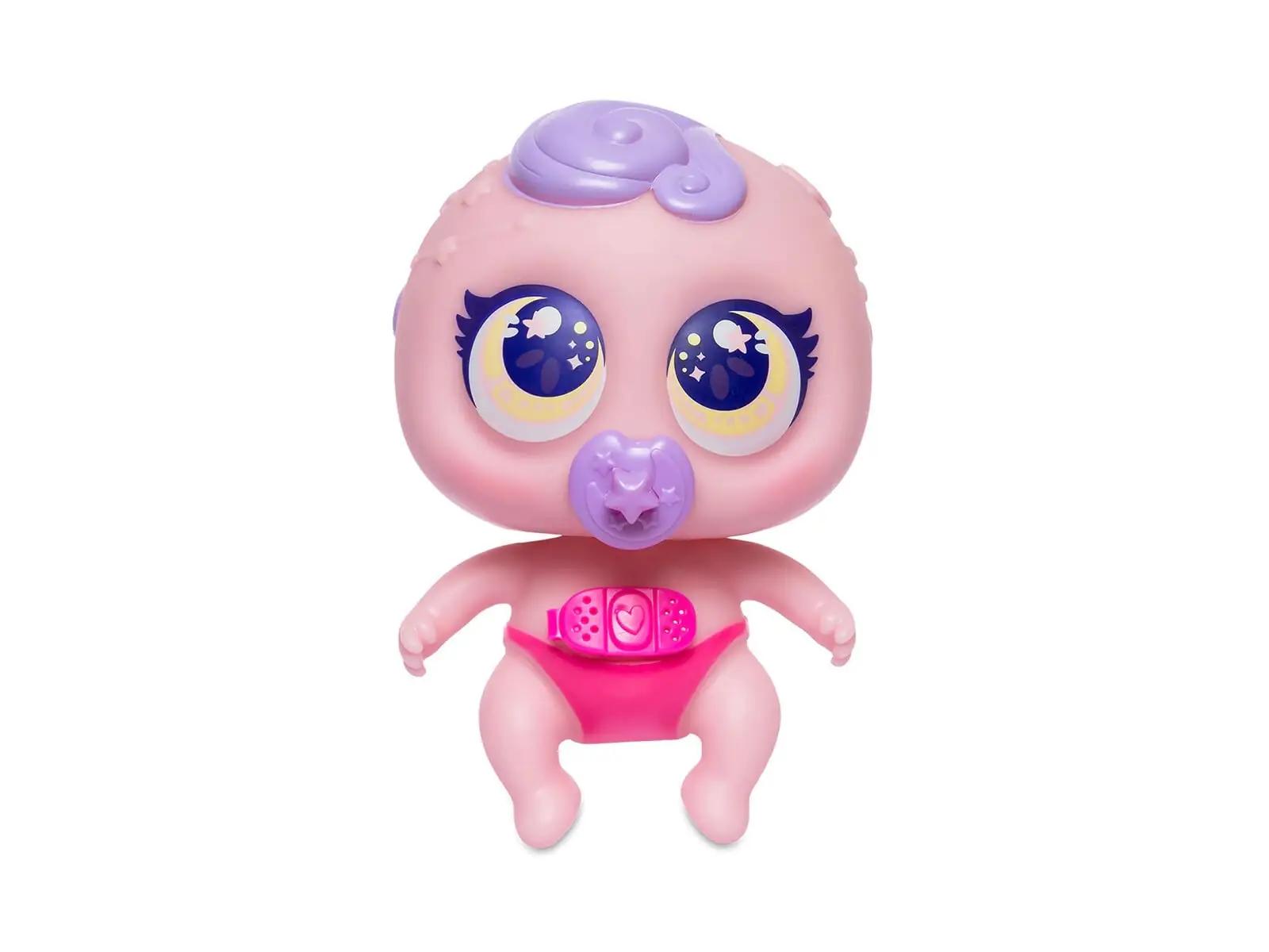 BANDAI pehme plastikust beebinukk – roosa kingiidee D992802 – pakend ja tarvikud