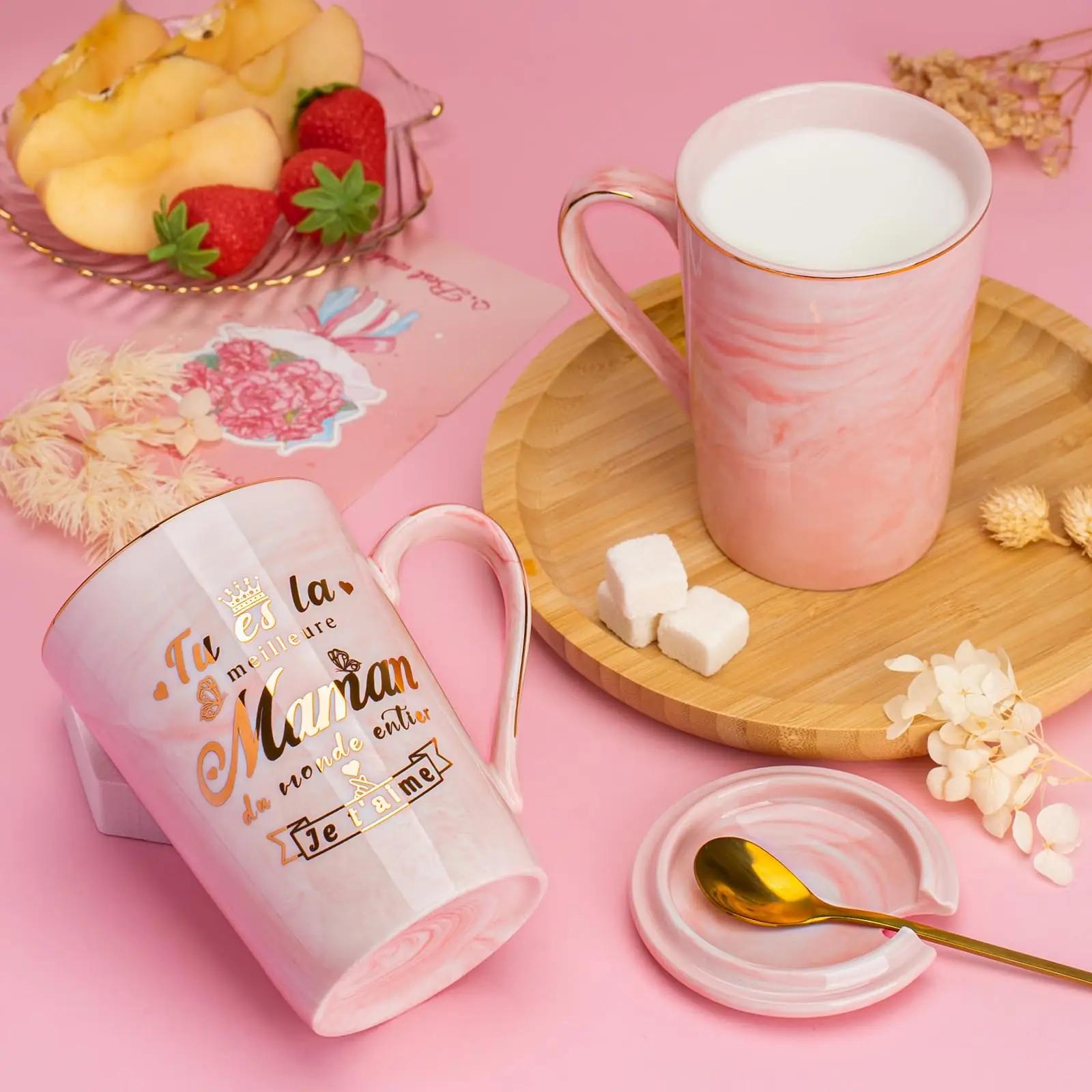 YIKILYLIFE marmor-ceramic tass 400 ml – kingitus emale – kasutusnäide