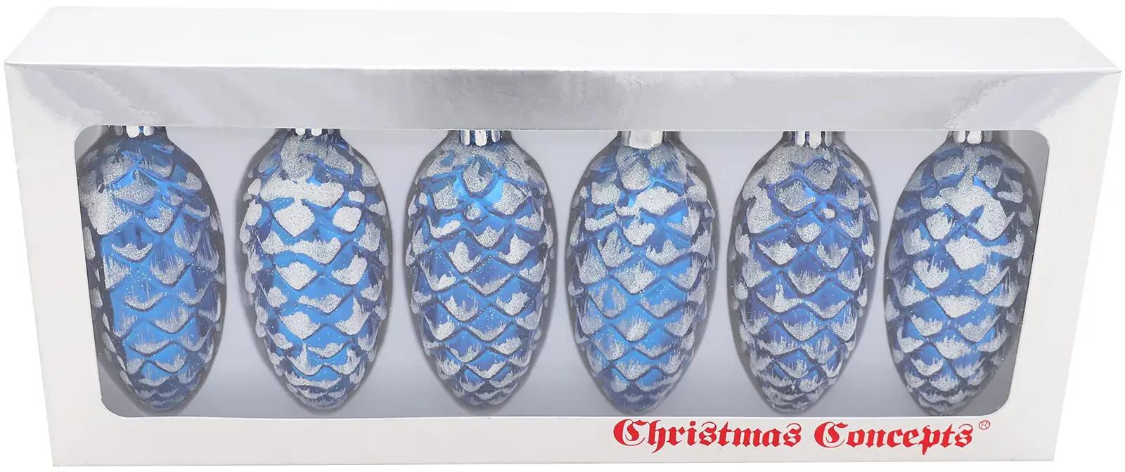 Christmas Concepts sinised 90 mm jõulukuulid — glanz ja sära – pilt 7
