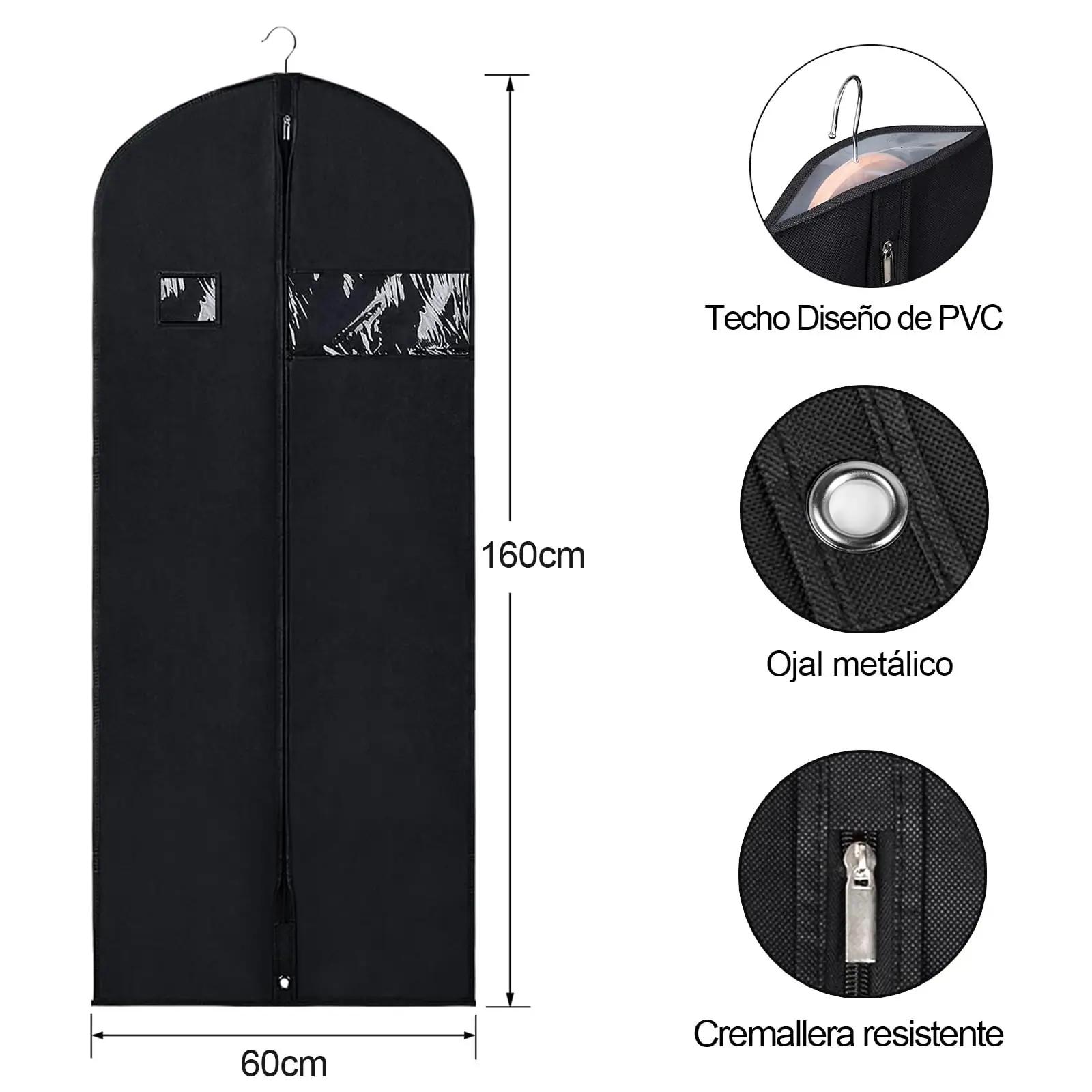 BOMEI PACK stiilne must riidekott 160 x 60 cm – tolmukaitse – pakend ja tarvikud
