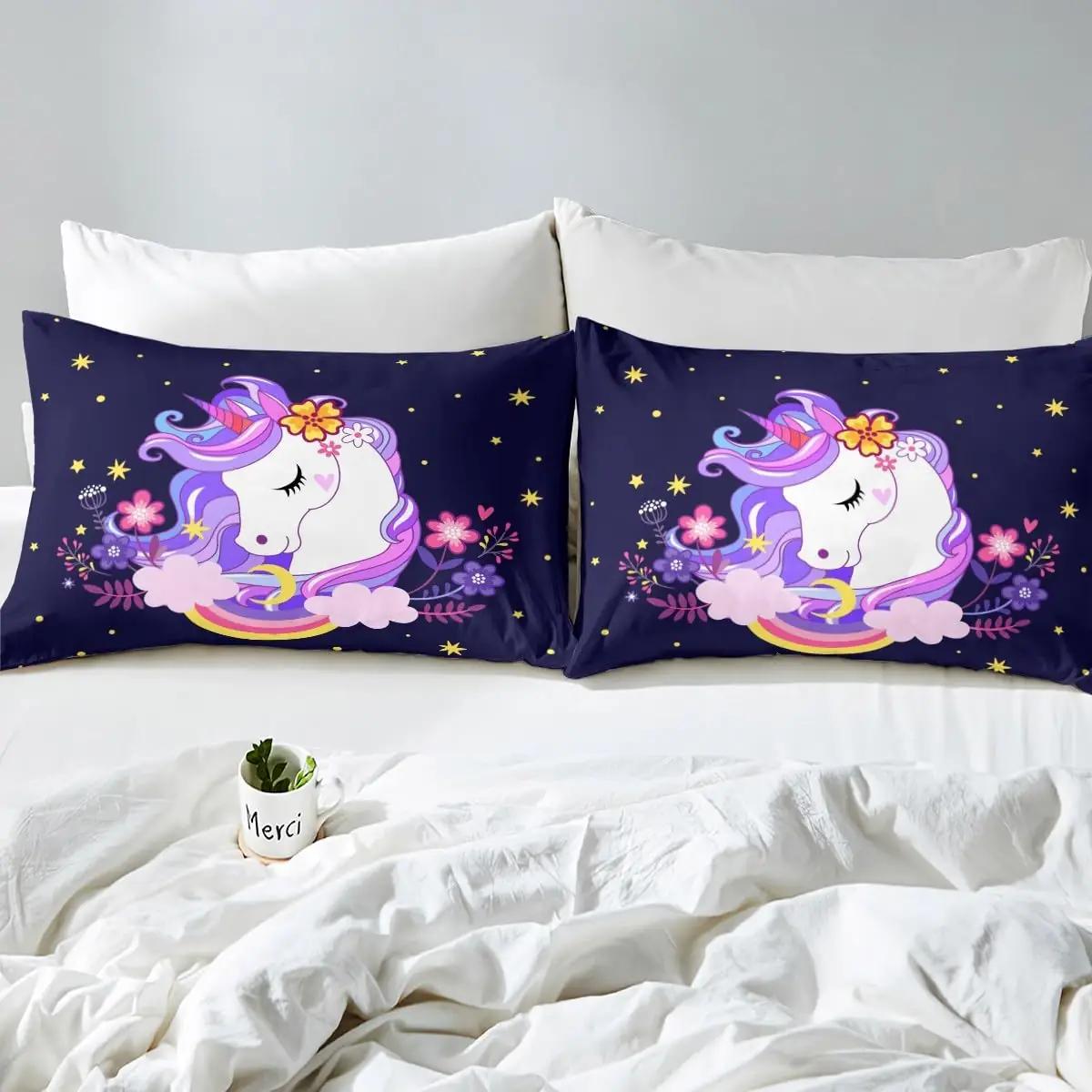 Homemissing värvikas mikrofibrist unicorn voodipesu 140×200 cm – lisavaade