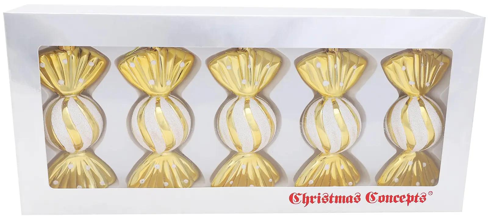 Christmas Concepts kuldsed jõulukuulid 5-kaupa — klassikaline – pilt 8