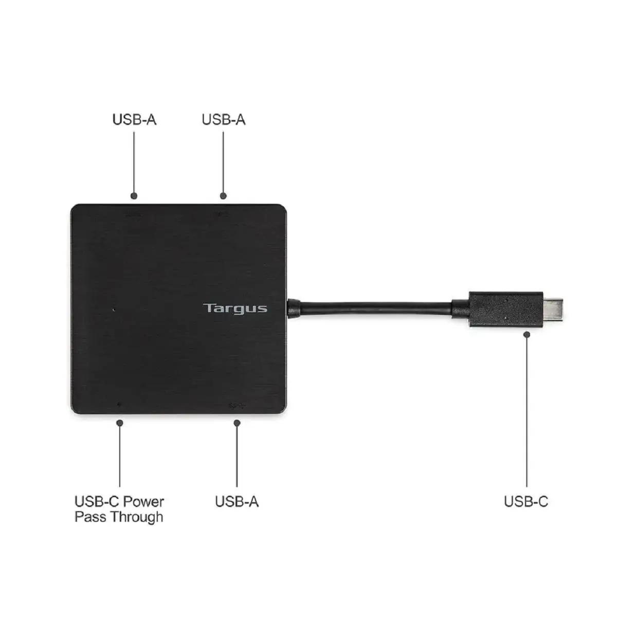 Targus USB-C hub – kompaktne 3x USB‑A ja 1x USB‑C toide – pilt 8