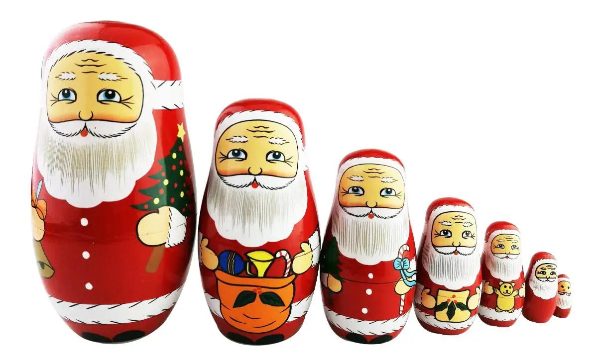 Winterworm puidust jõuluteemaline matryoshka