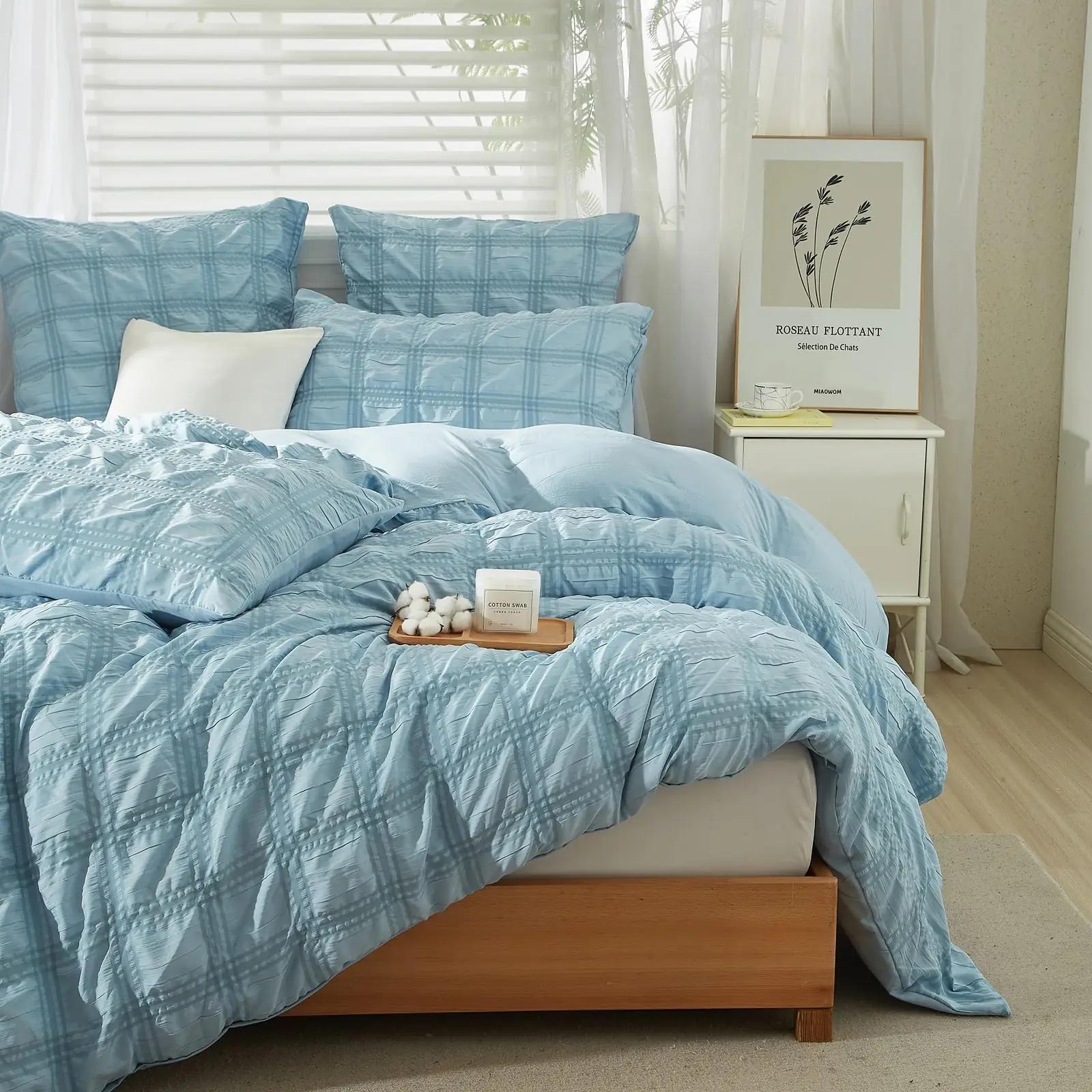 YASMENG pehme mikrofibra voodipesu 240×260 cm, ruuduline – pilt 8
