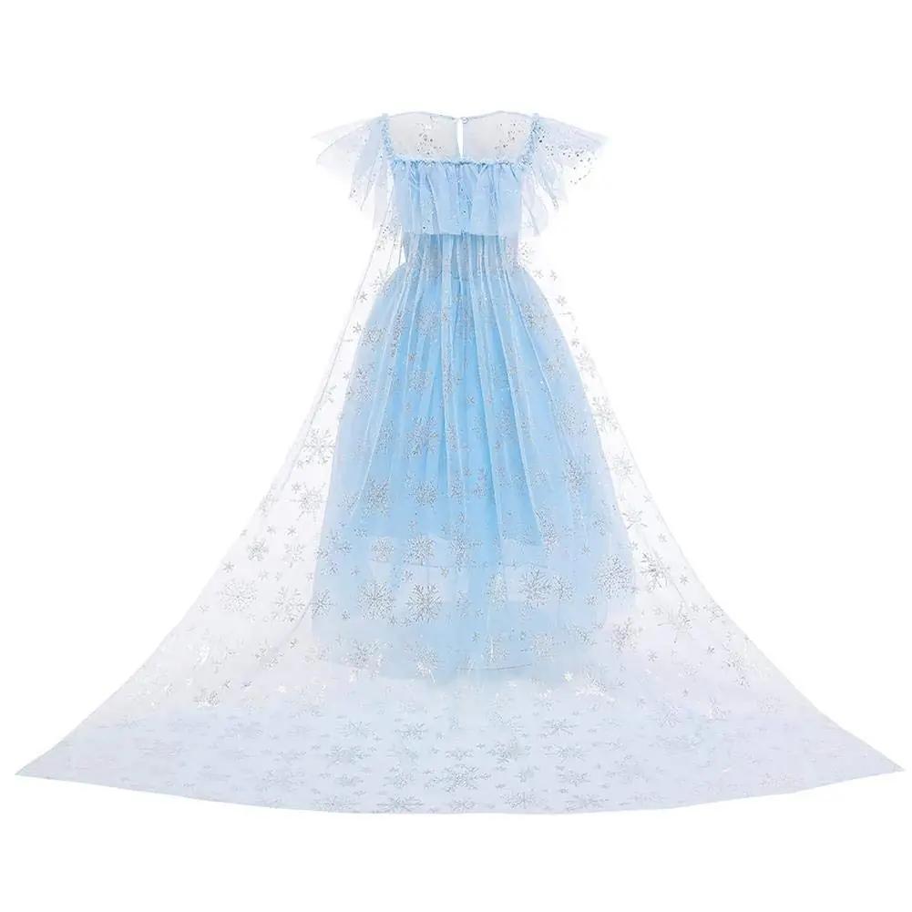 IWEMEK sinine Elsa printsessi kostüüm lapsele – puuvill, komplekt – pakend ja tarvikud