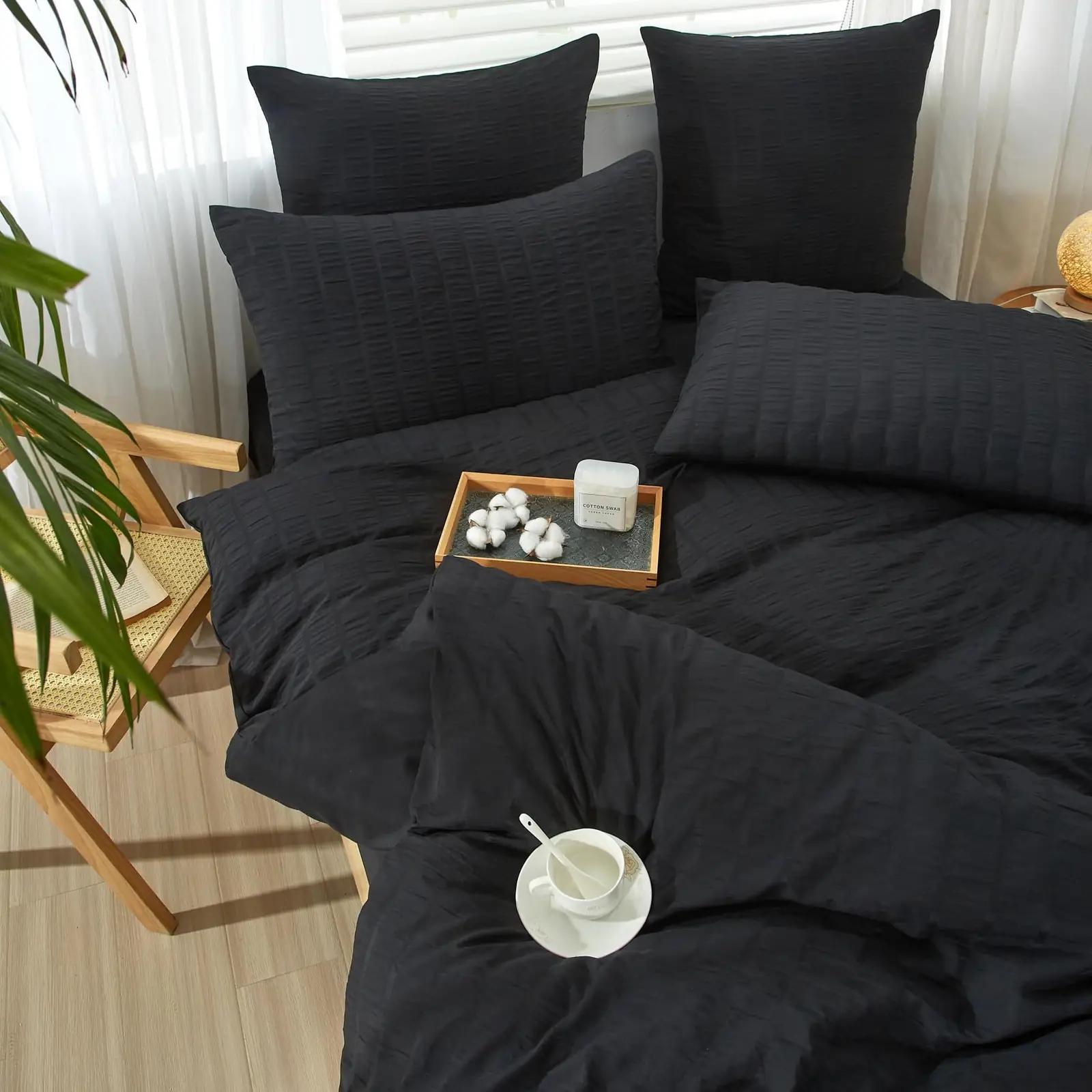 YASMENG pehme mikrofibervoodipesu 240×260 cm musti triibe