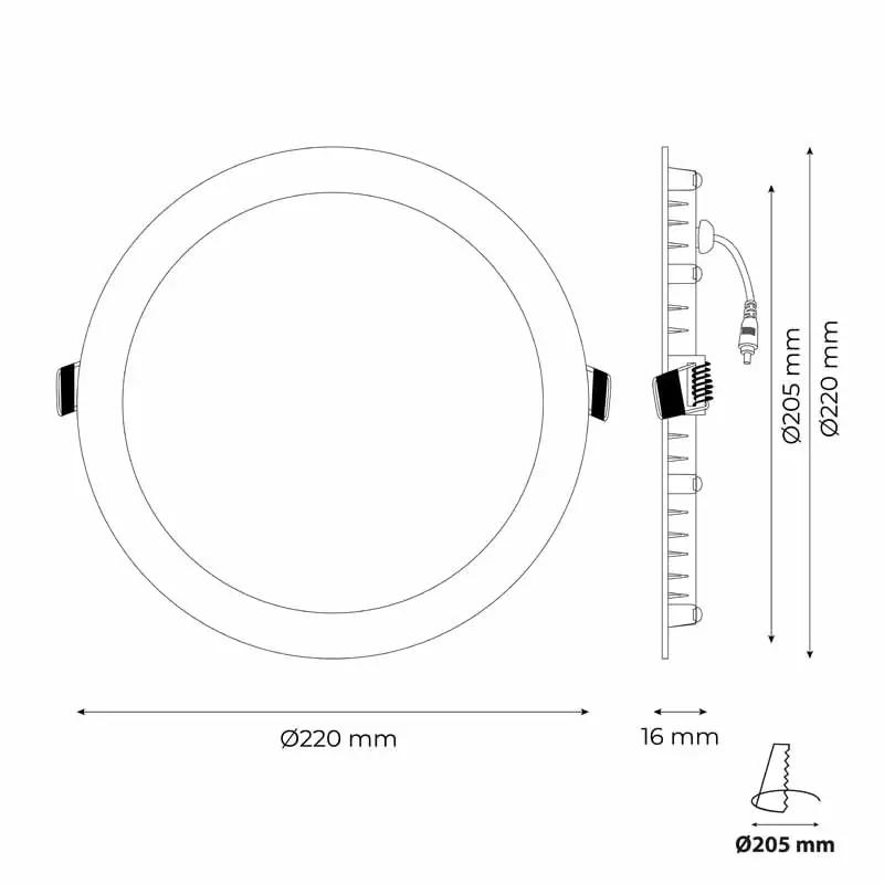 Popp ümar LED-sisseehitatud valgusti – alumiinium, modernne – pilt 6