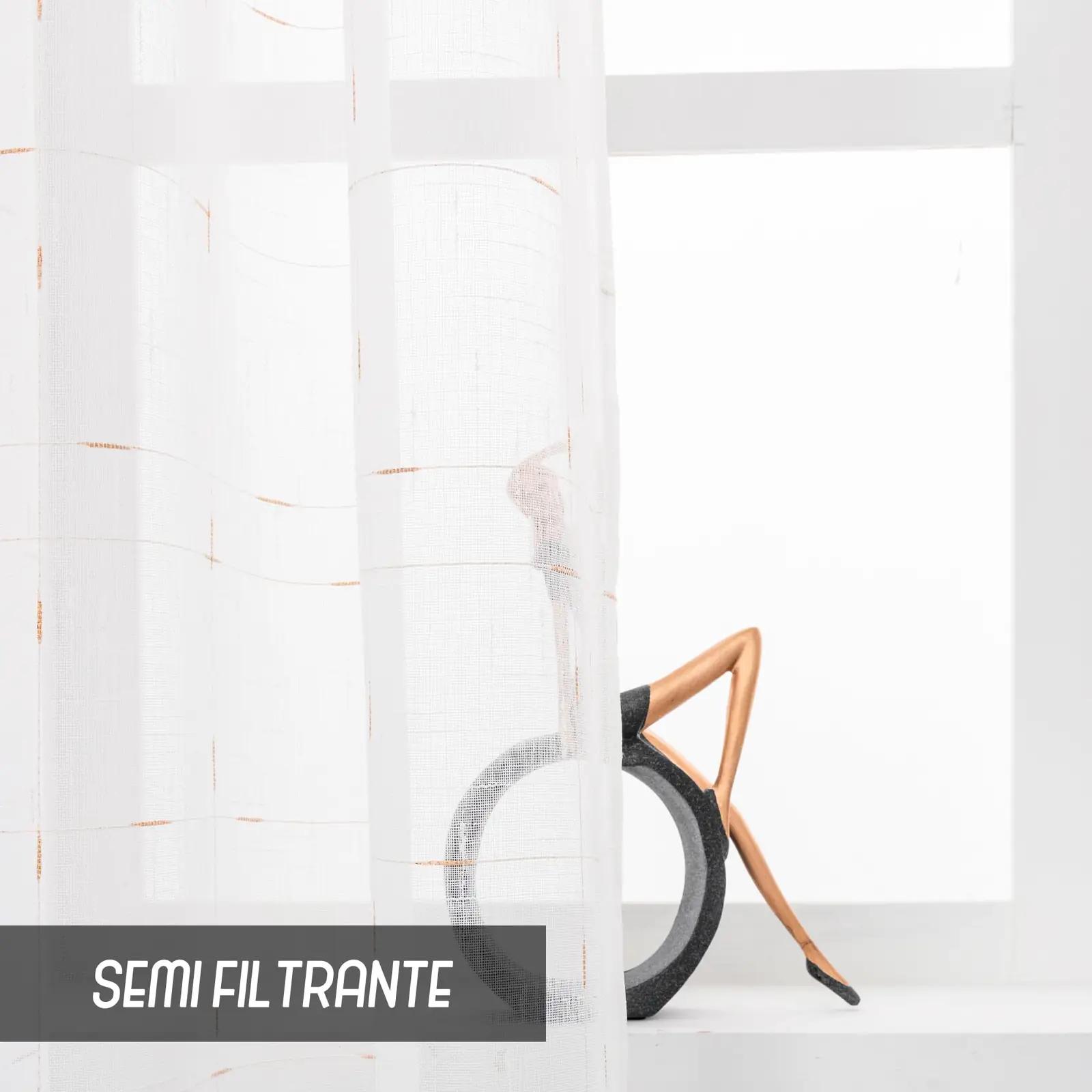 GIRASOLE HOME kuldse tikandiga poolläbipaistev kardin 70×150 – pakend ja tarvikud
