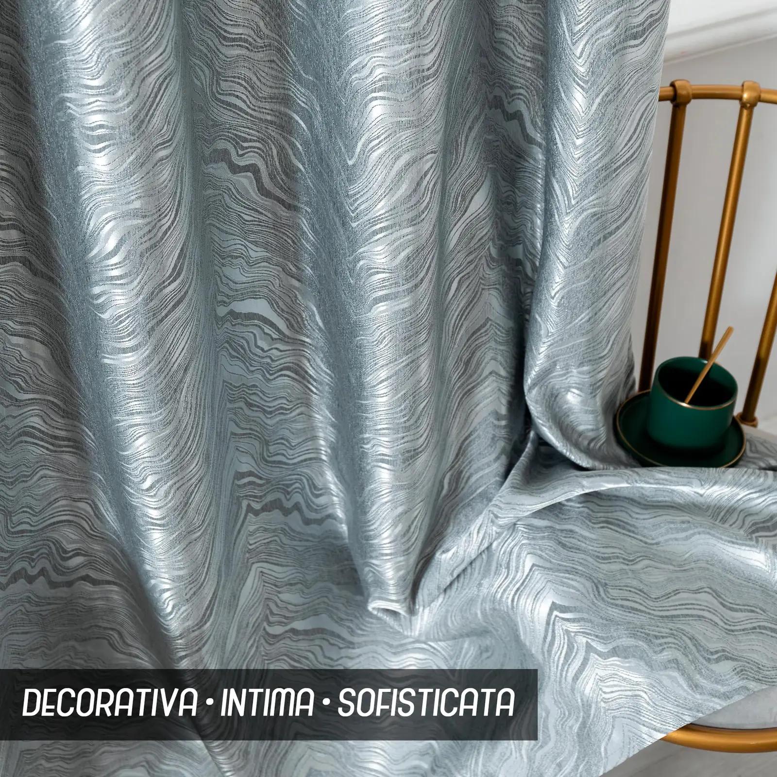GIRASOLE HOME dekoratiivne isolatsioonkardin, metallikefekt – kasutusnäide