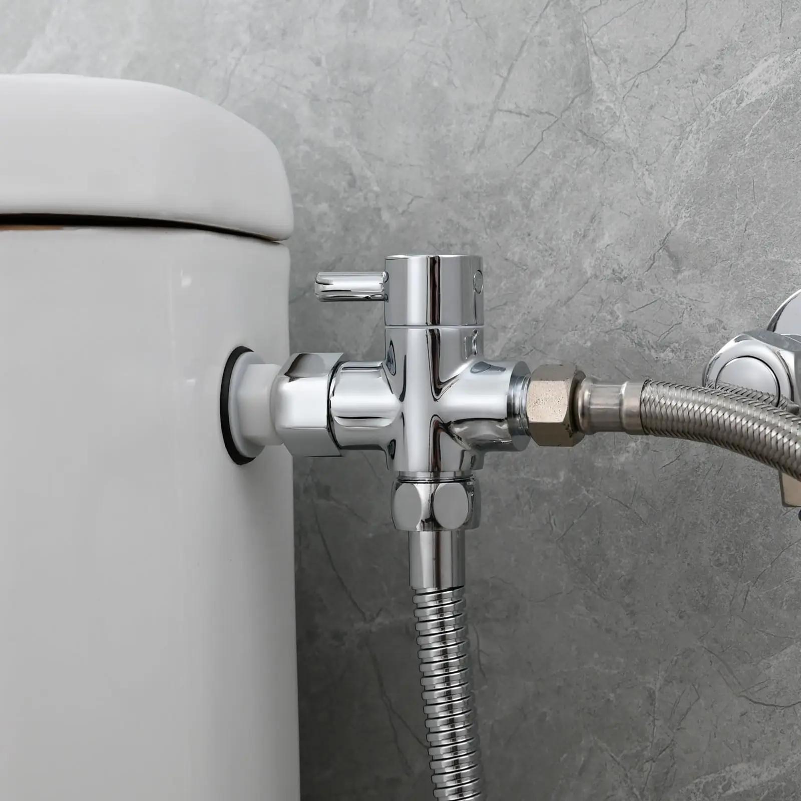 Tecmolog kroomitud messingventiil – vastupidav WC-adapter – detailne vaade