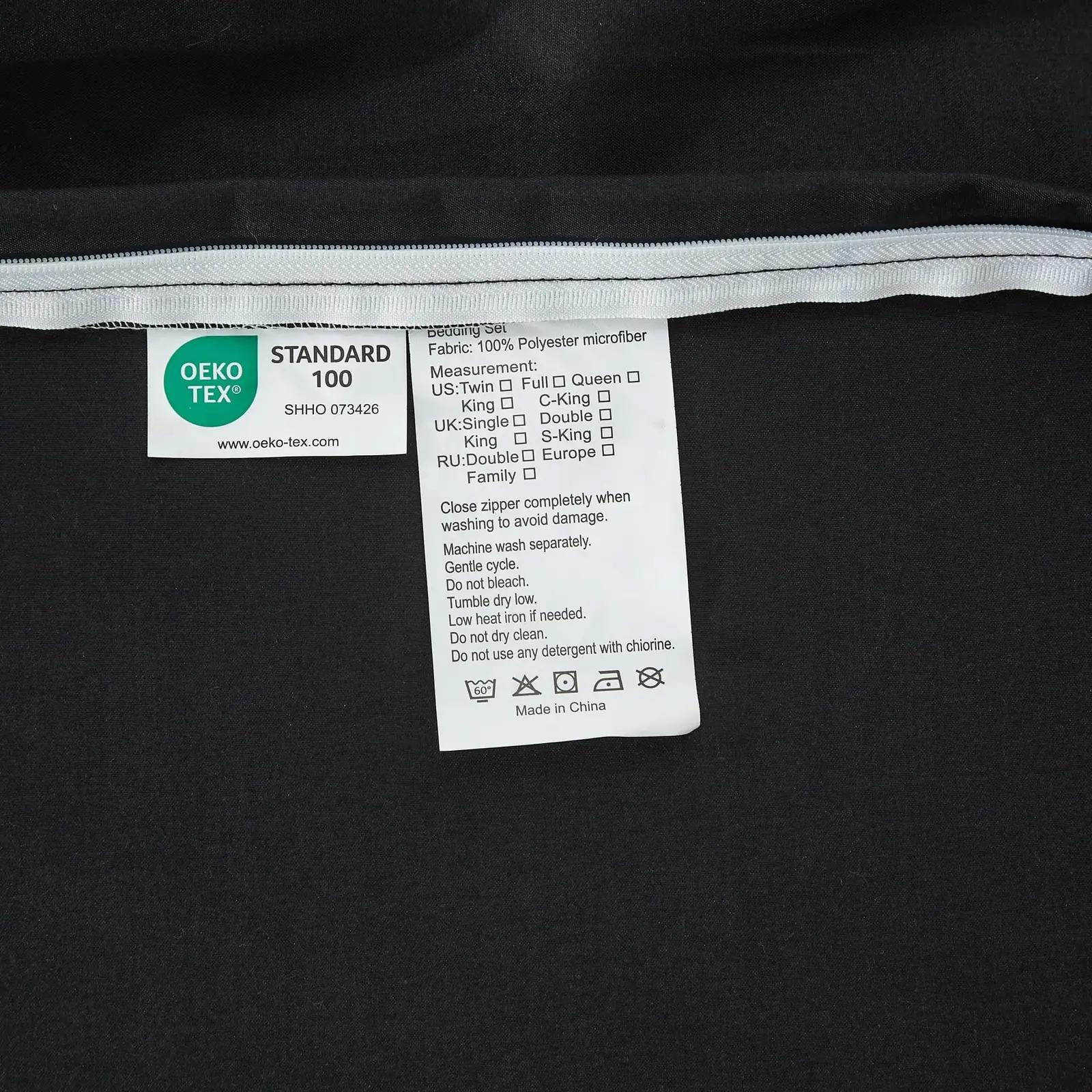 YASMENG pehme mikrofibervoodipesu 240×260 cm musti triibe – pilt 6