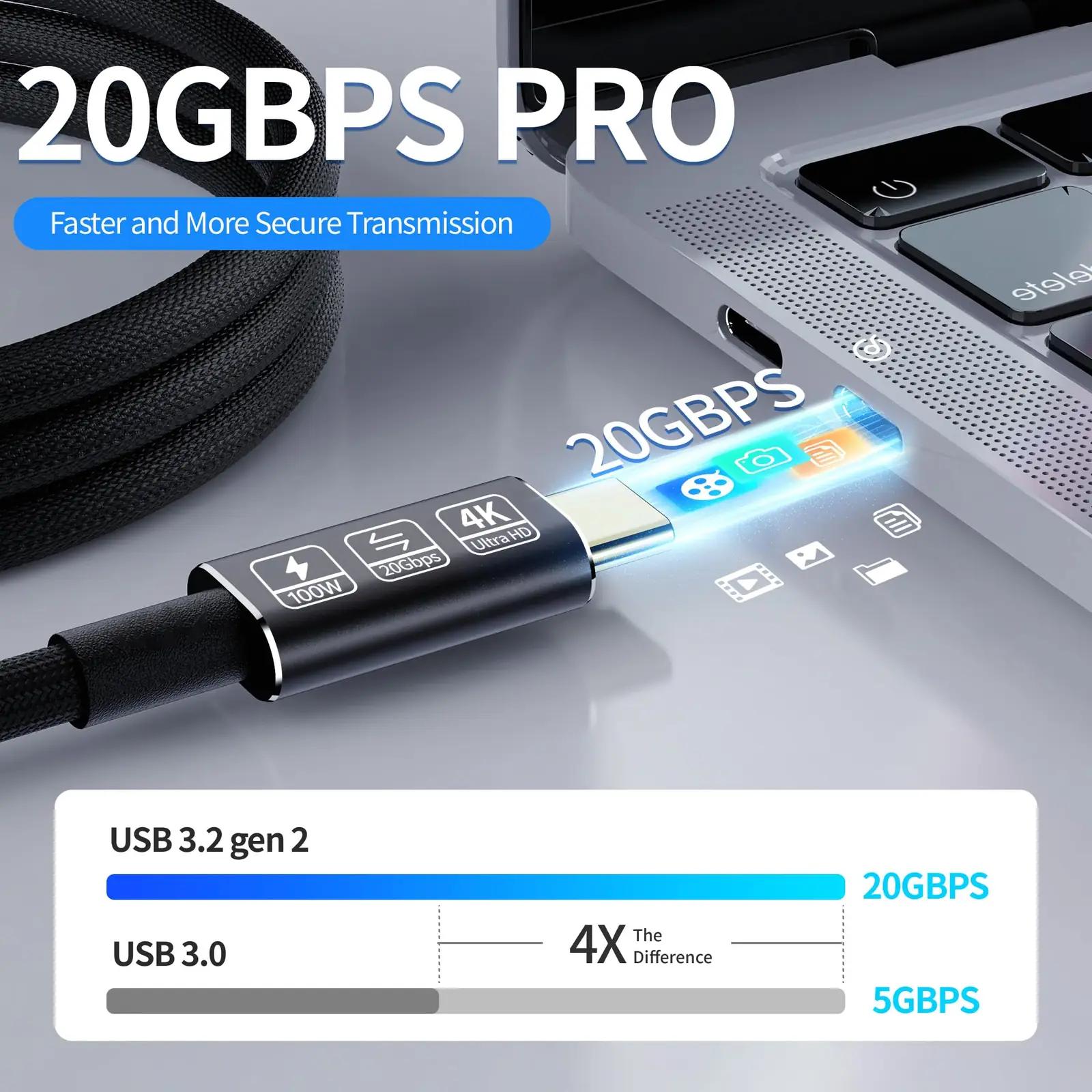 HOTUTUKI vastupidav USB-C kaabel 5m — kiire andmeedastus – kasutusnäide