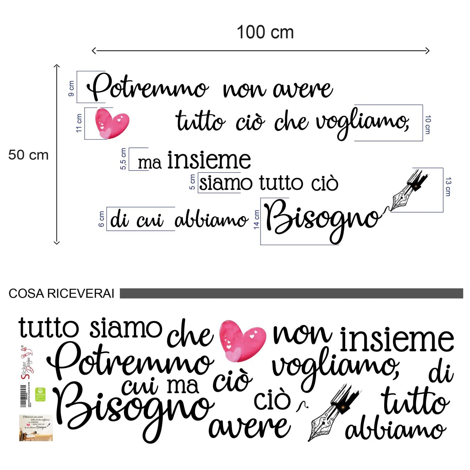 StickerDesign vinüülseina kleebis – romantiline tekstiga disain – pakend ja tarvikud