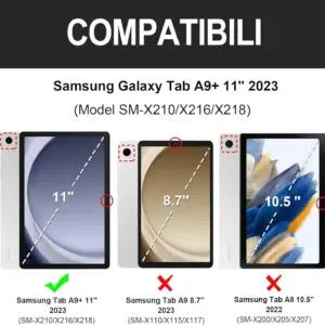 JADEMALL Tastiera per Samsung Tab A9+ Plus 11" arvutid ja tarvikud