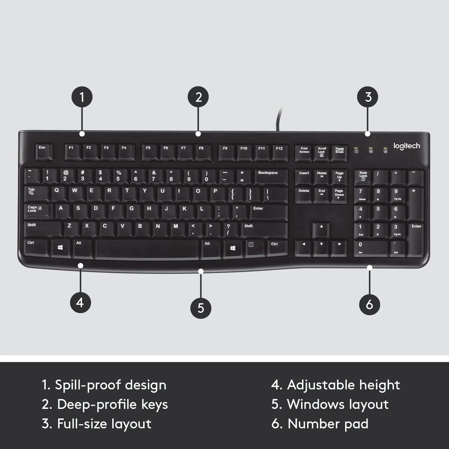 Logitech mugav ja vastupidav klaviatuur — must plast – pilt 6