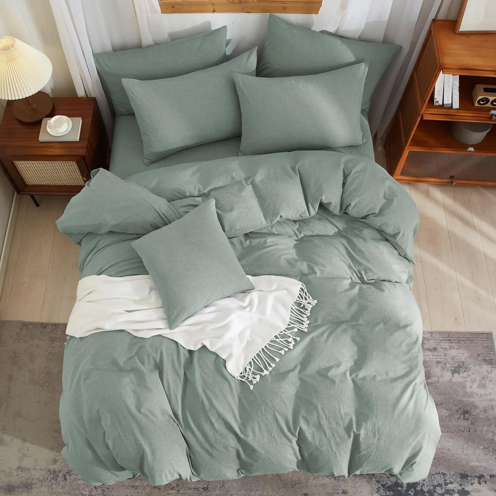 YASMENG linane voodipesu 220×240 cm – pehme ja hingav – pilt 8