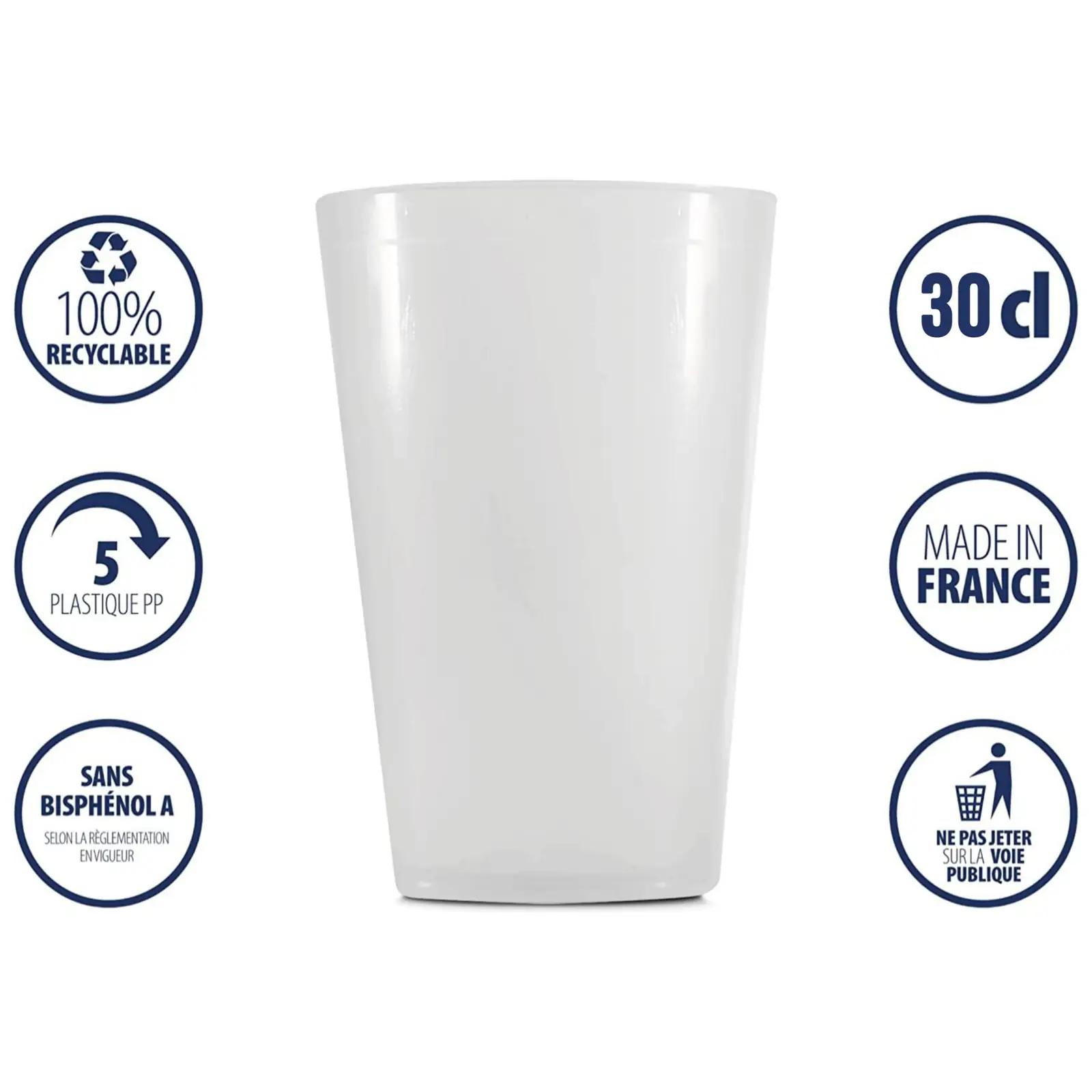 HA MARKET korduvkasutatavad 30cl plastikust joogitopsid 50 tk – detailne vaade