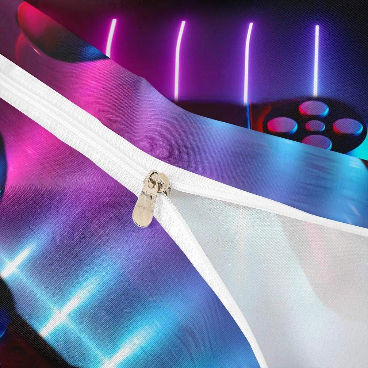 Homemissing pehme mikrofliis voodipesu 140×200 cm – mänguristiil – pilt 6