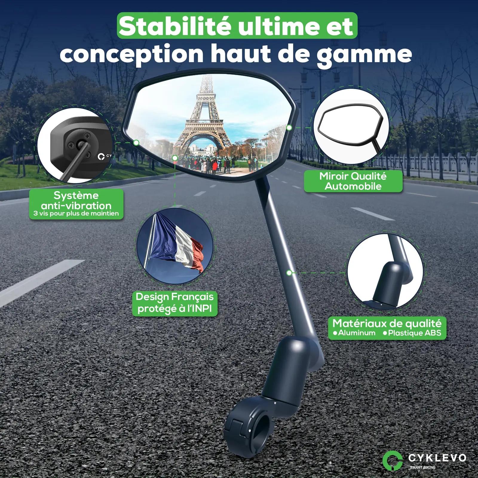 CYKLEVO alumiiniumist jalgrattapeegel – lai ja stabiilne vaade – lisavaade
