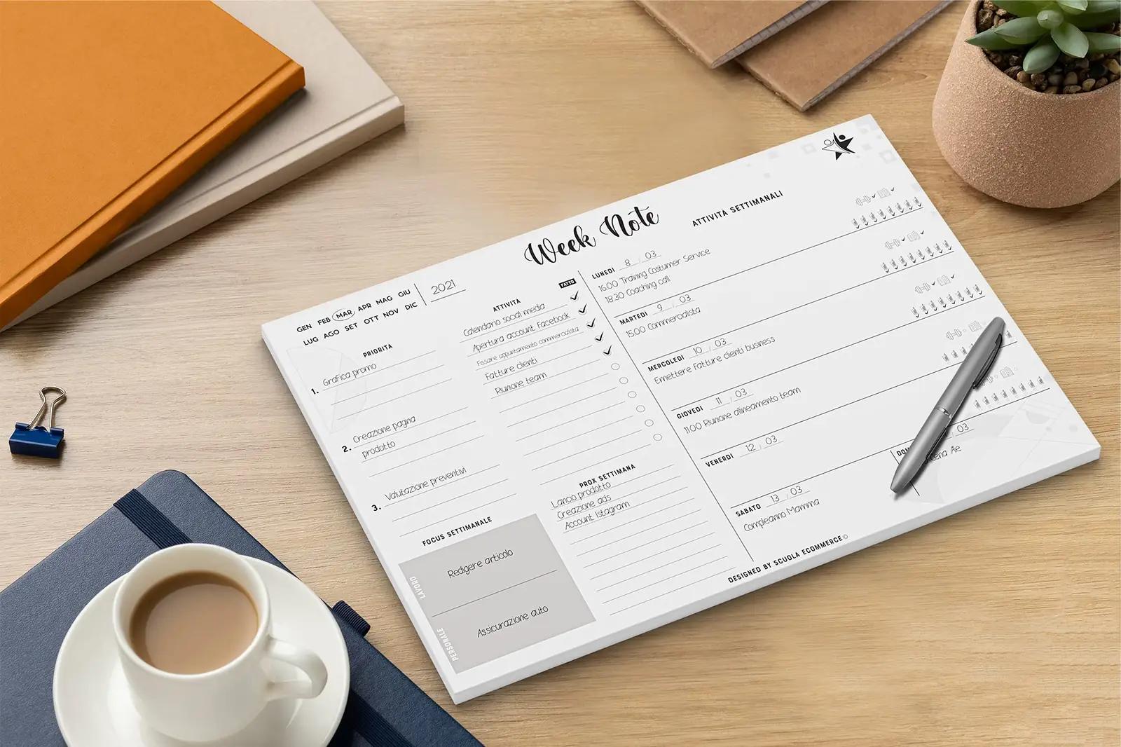 SCUOLA ECOMMERCE paberplanner A3 lauakalender praktiline – pilt 7