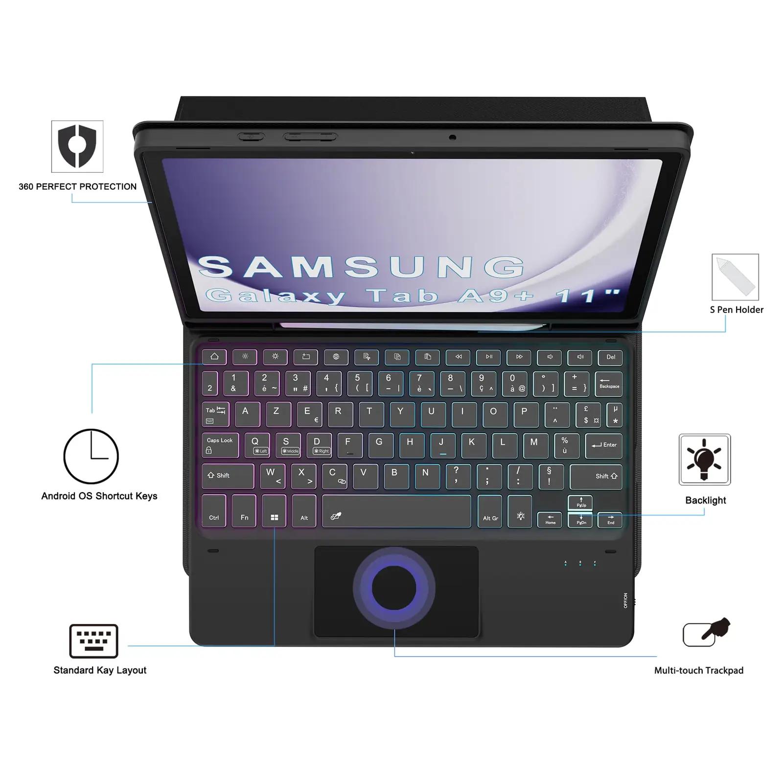 VANKEYPAD kaitsev ümbris klaviatuuriga — pehme kate Galaxy Tab – pakend ja tarvikud