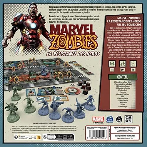 Asmodee lauamäng Marvel Zombies – koostööpõhine seiklus – pakend ja tarvikud