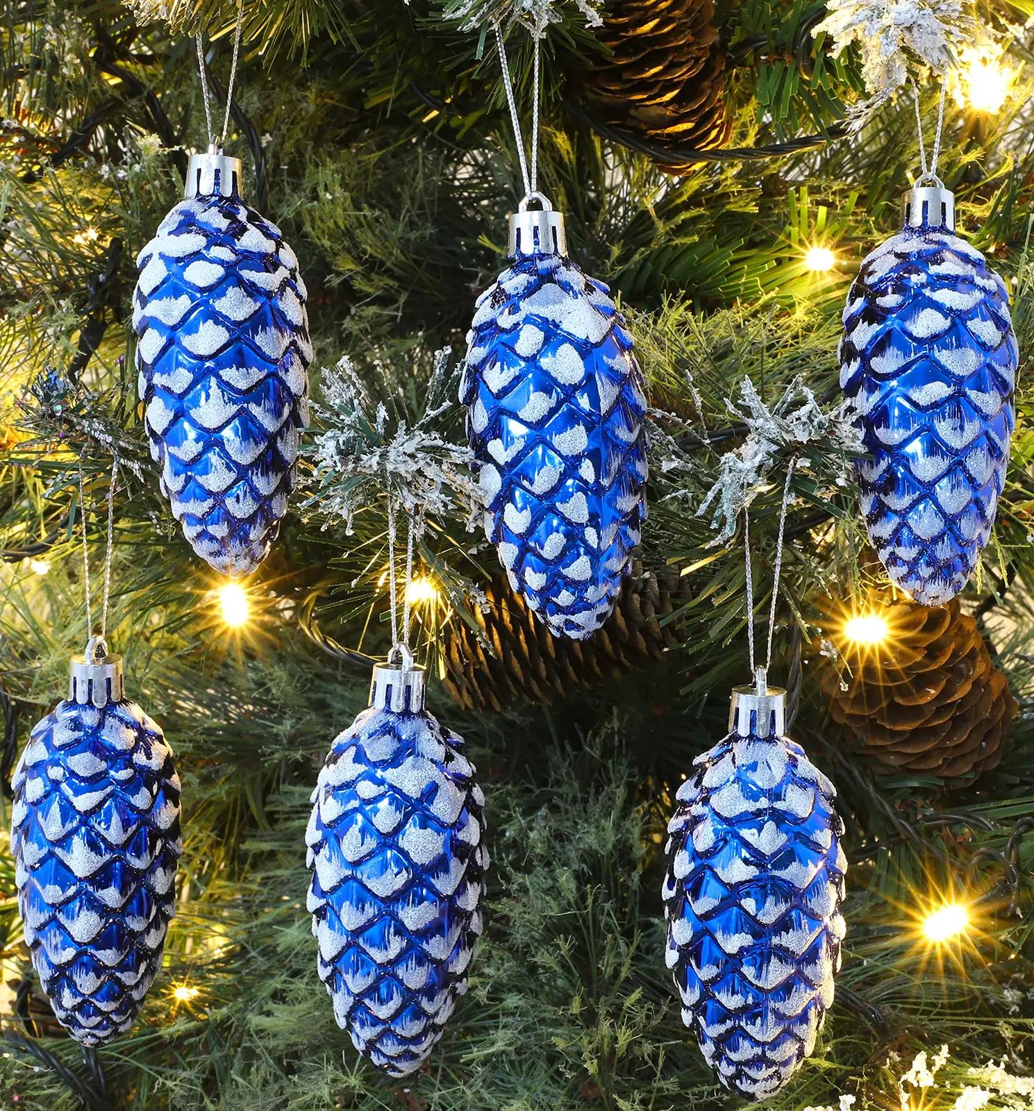 Christmas Concepts sinised 90 mm jõulukuulid — glanz ja sära – lisavaade