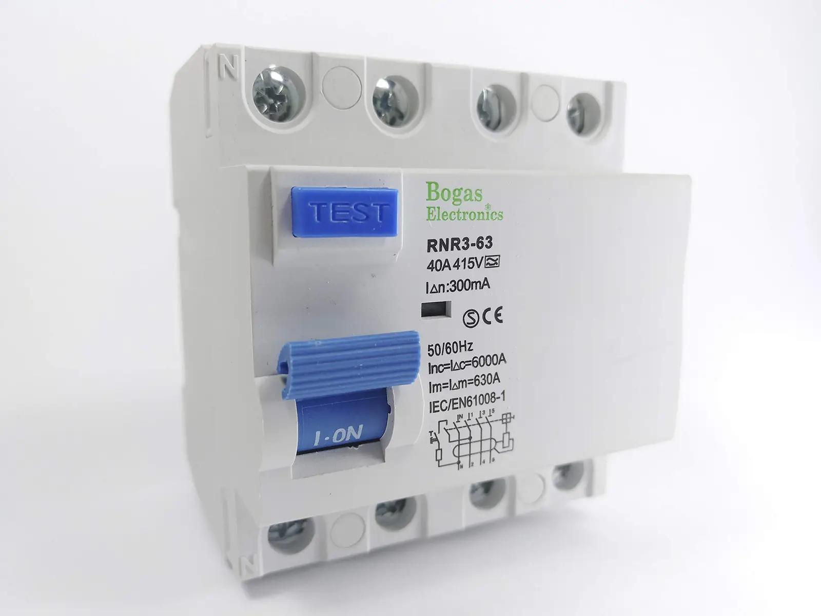 BOGAS ELECTRONICS metallist FI-rikkevoolukaitse 40A, 4P