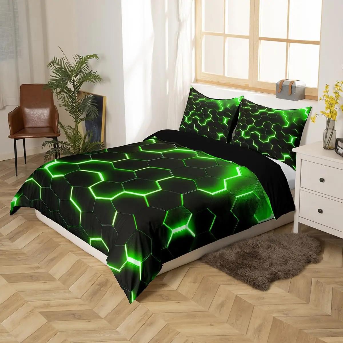 Homewish mikrofiber voodipesu 140×200 cm — modernne geomeetria – pakend ja tarvikud