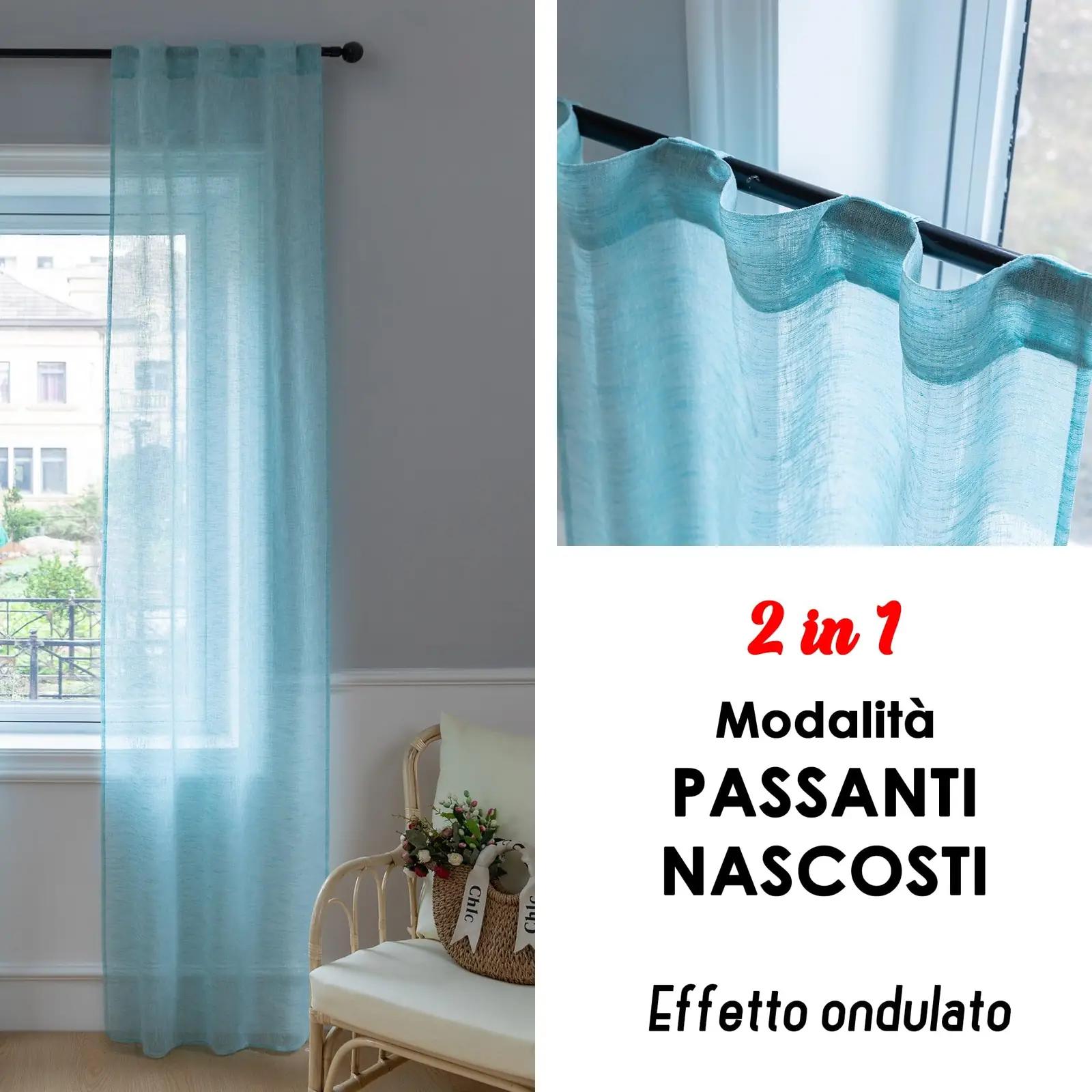 GIRASOLE HOME türkiissed poolläbipaistvad voodilinad (70×240) – kasutusnäide