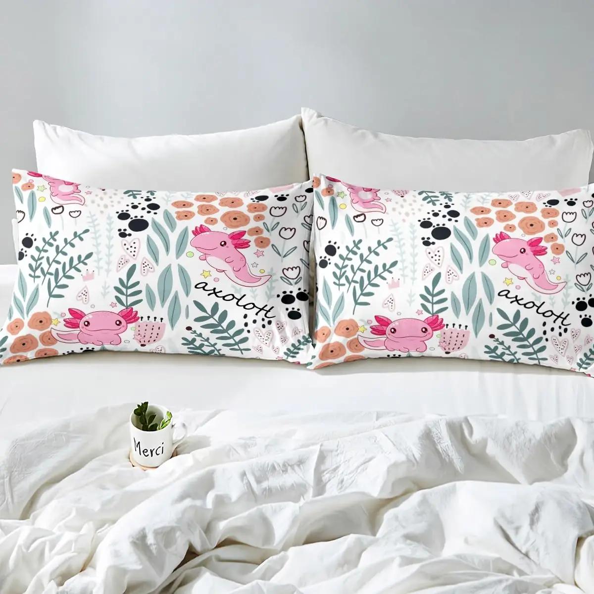 Homewish laste voodipesu 220×240 cm – axolotl-motiiviga komplekt – kasutusnäide